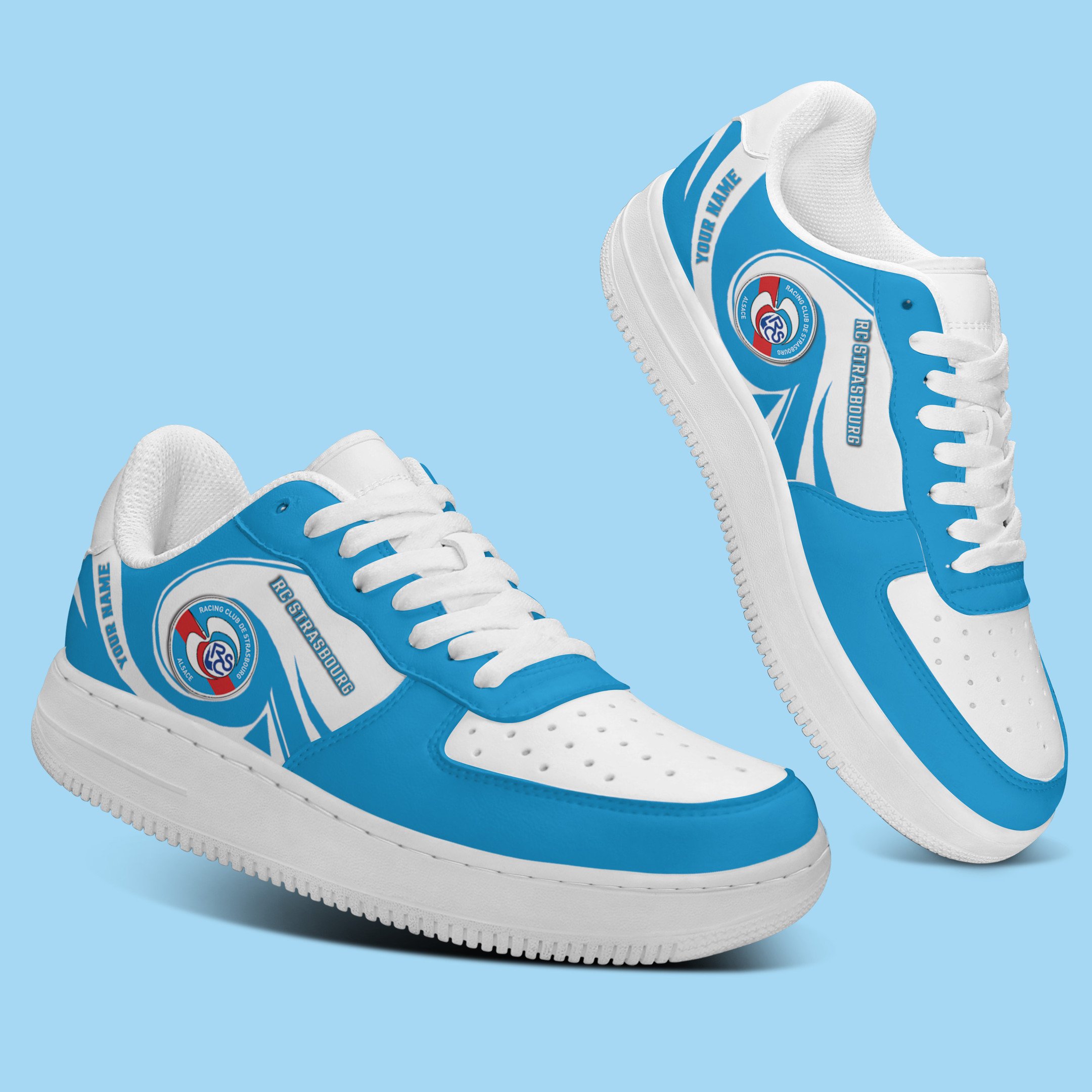 Rc Strasbourg Alsace L1 Personalized Airforce1 Sport Sneakers For Fan For Men Women