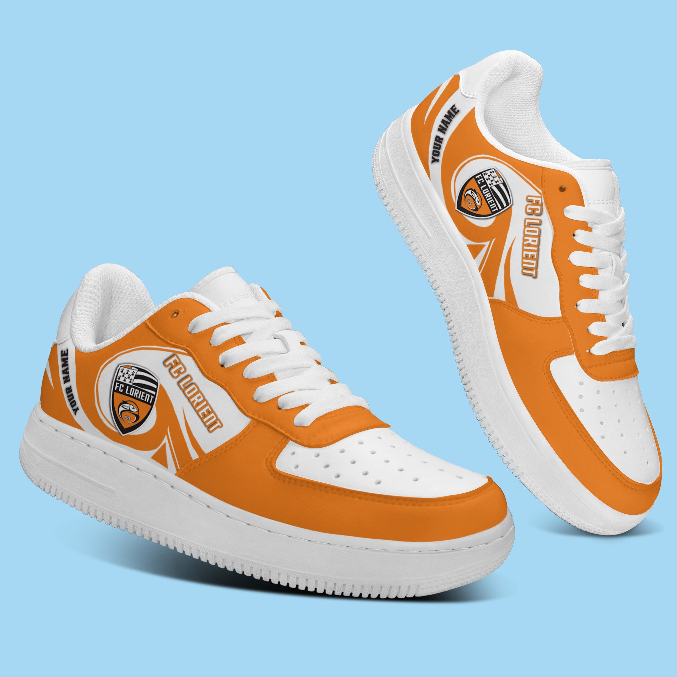 Fc Lorient L1 Personalized Airforce1 Sport Sneakers For Fan For Men Women