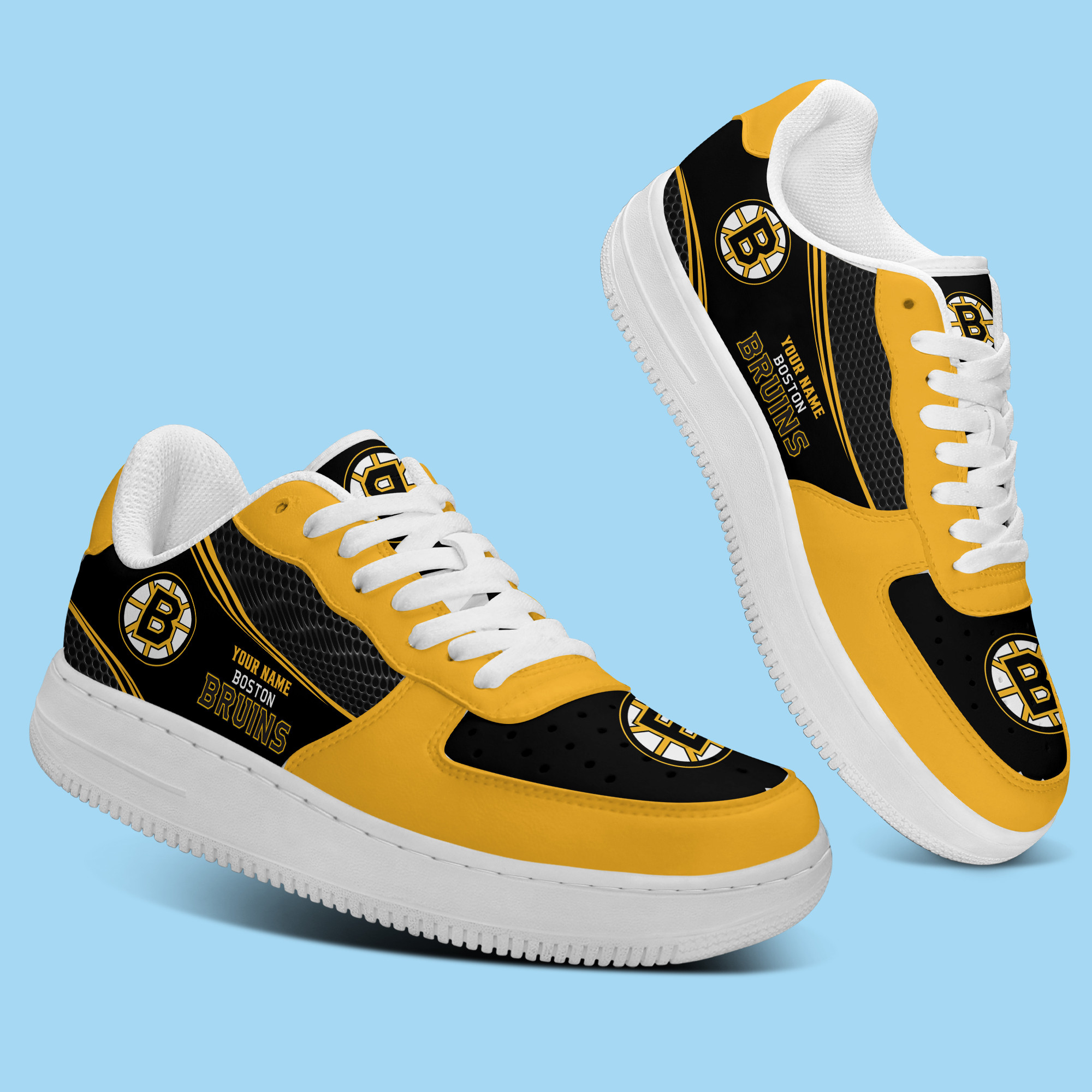 Boston Bruins Nhl Personalized New Airforce 1 Sneakers Gift For Fan For Men Women