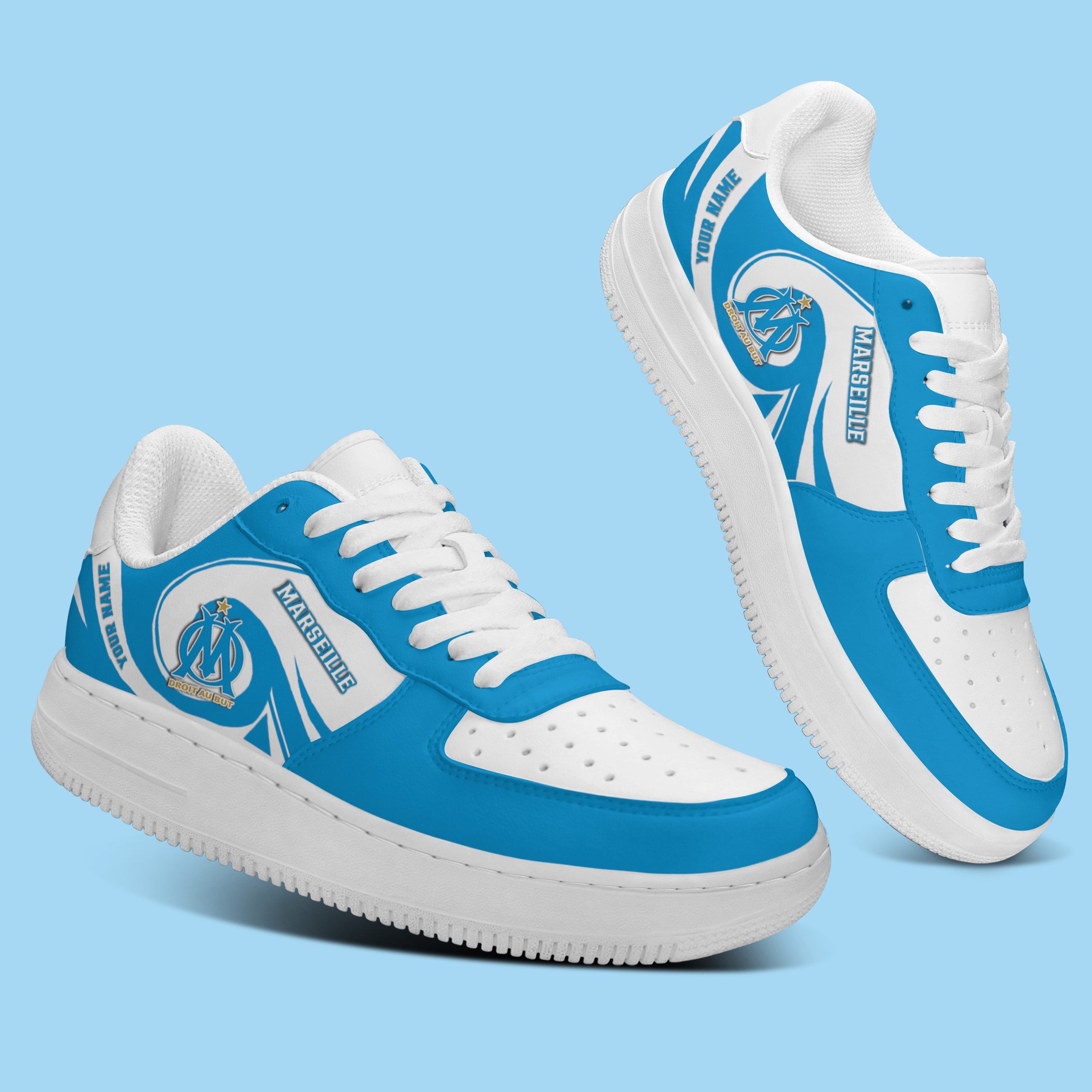 Olympique Marseille L1 Personalized Airforce1 Sport Sneakers For Fan For Men Women