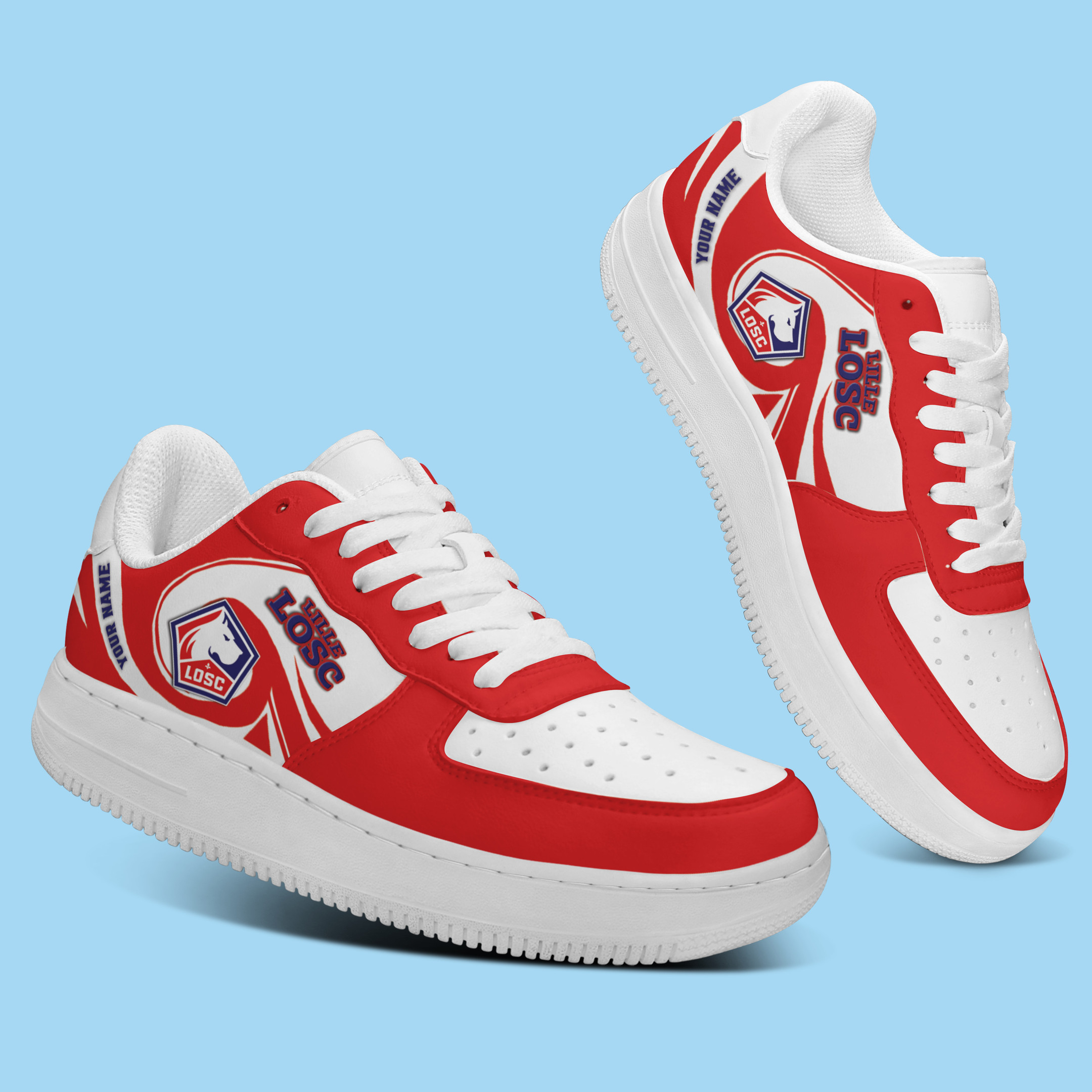 Losc Lille L1 Personalized Airforce1 Sport Sneakers For Fan For Men Women
