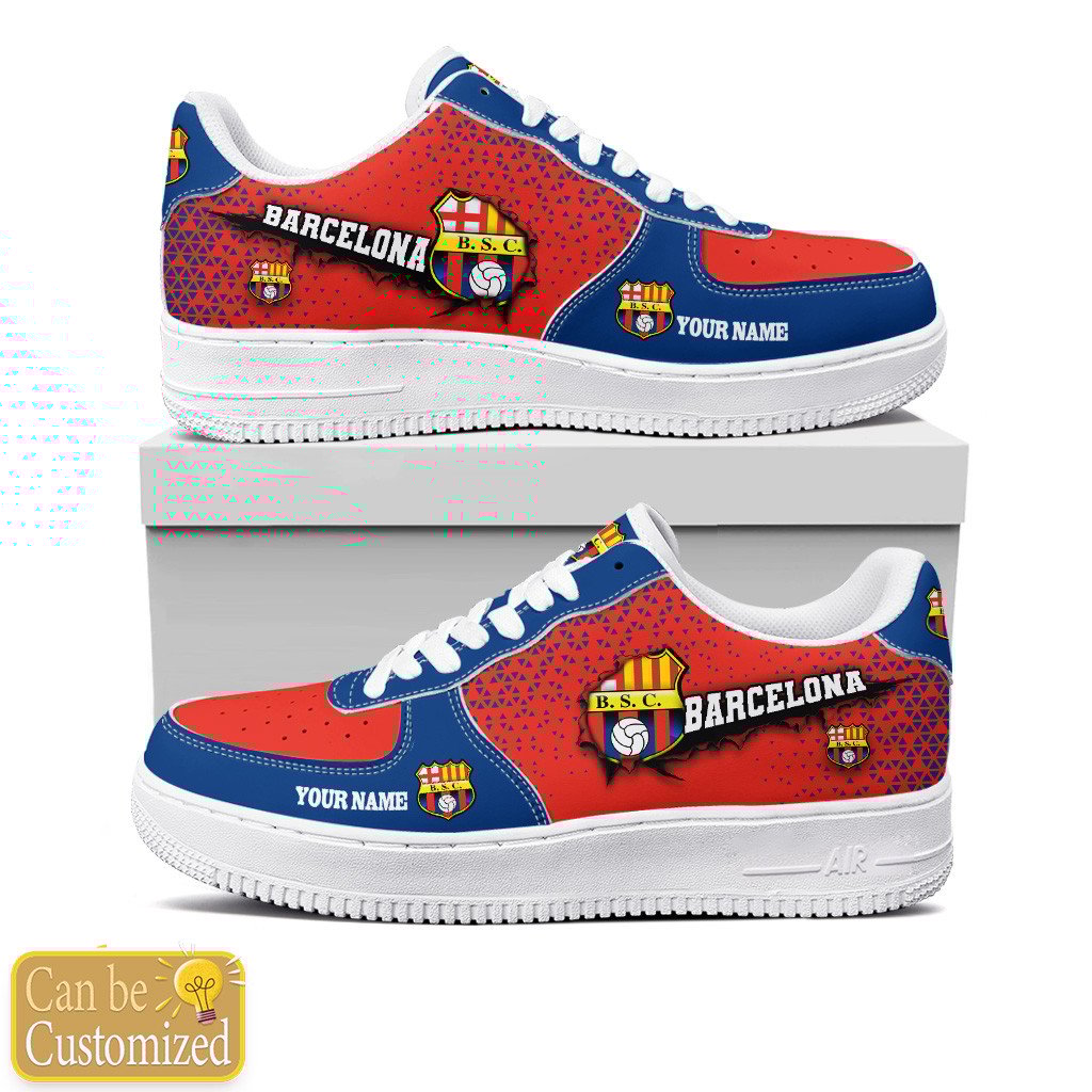 Barcelona Custom Name Air Force One Shoes For Men Women