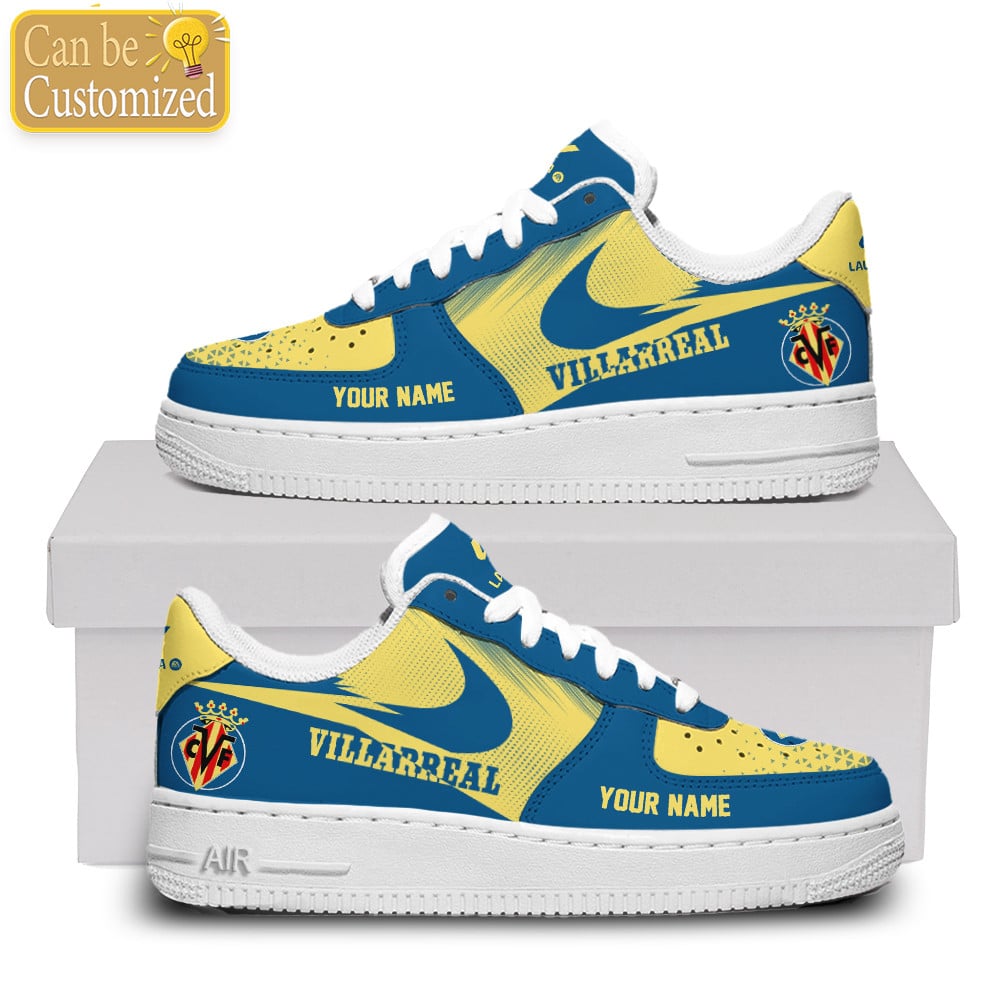 Villarreal Custom Name Air Force One Shoes For Men Women