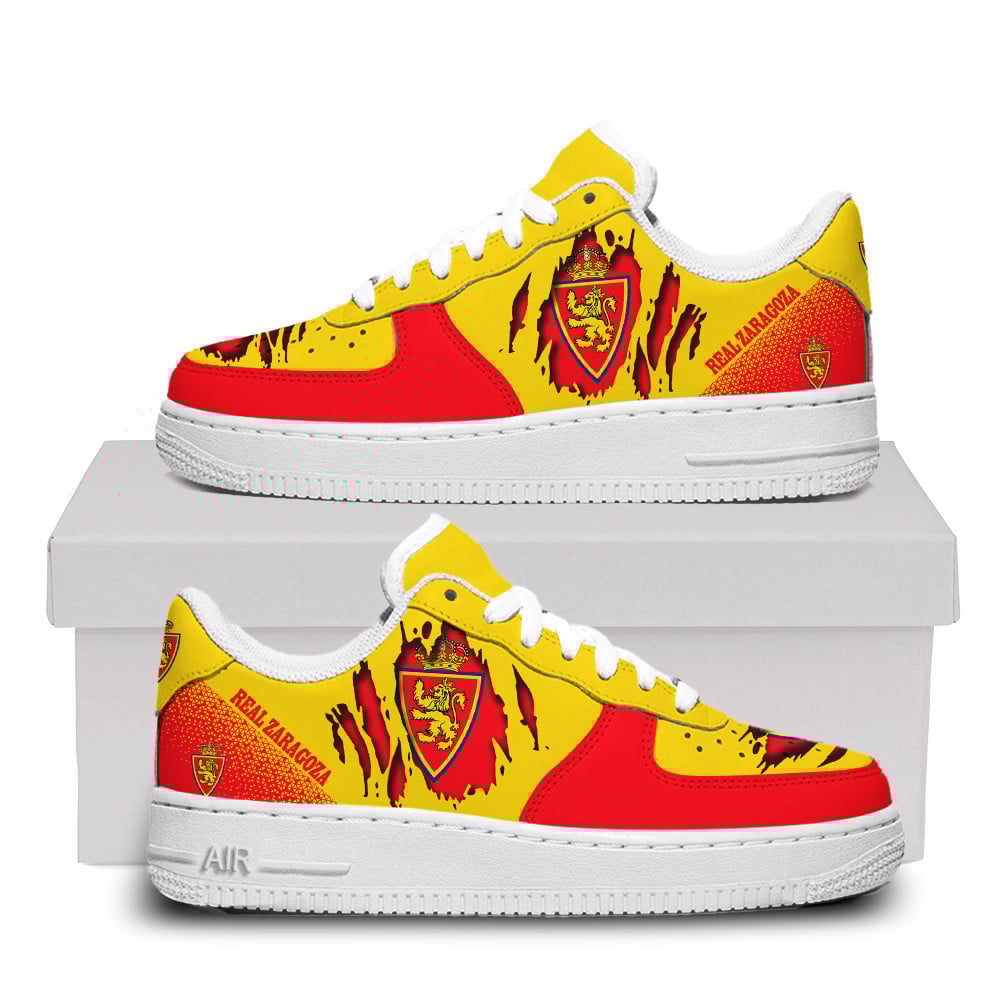 Real Zaragoza Air Force One Shoes Sneaker Af1 For Men Women