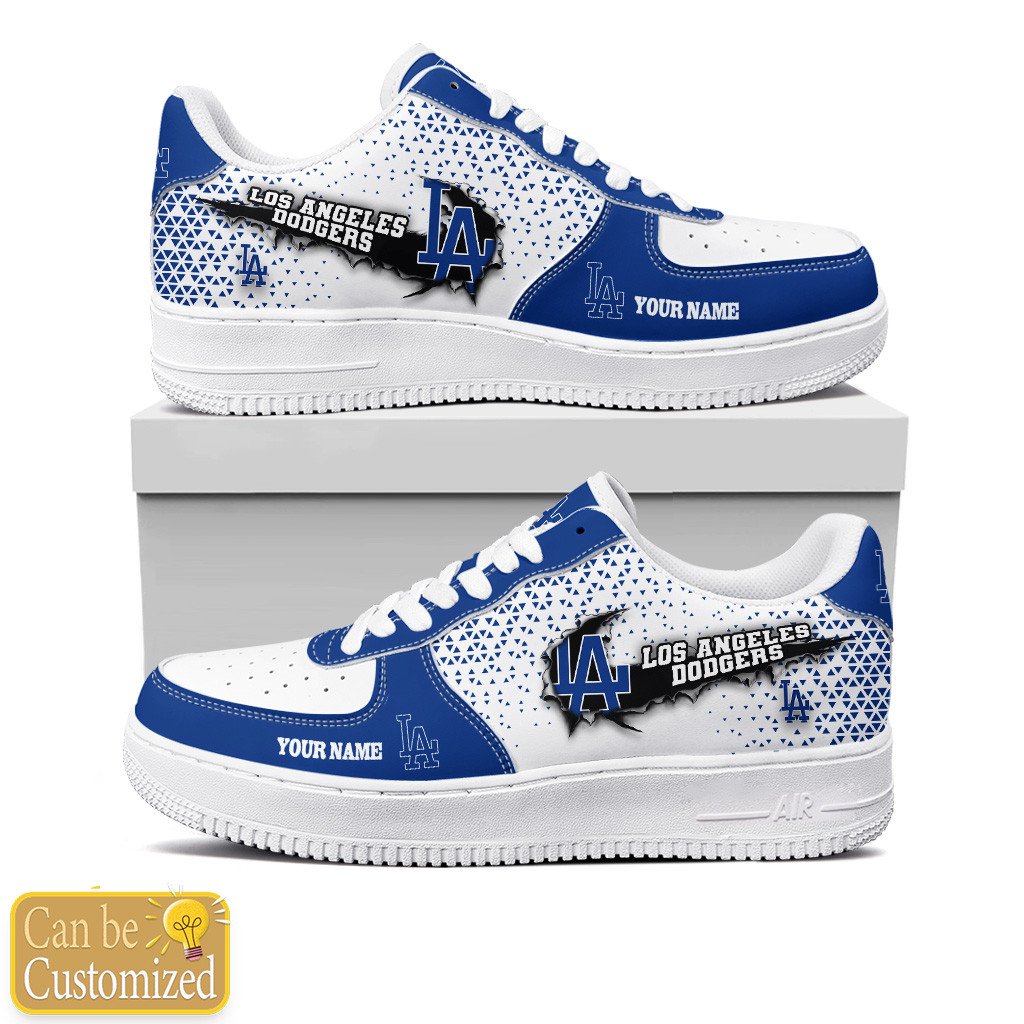 Los Angeles Dodgers Custom Name Air Force One Shoes For Men Women