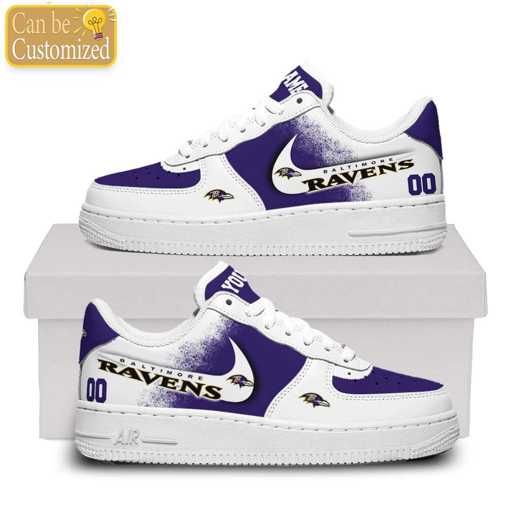Baltimore Ravens Air Force One Shoes Custom Name And Number For Men Women