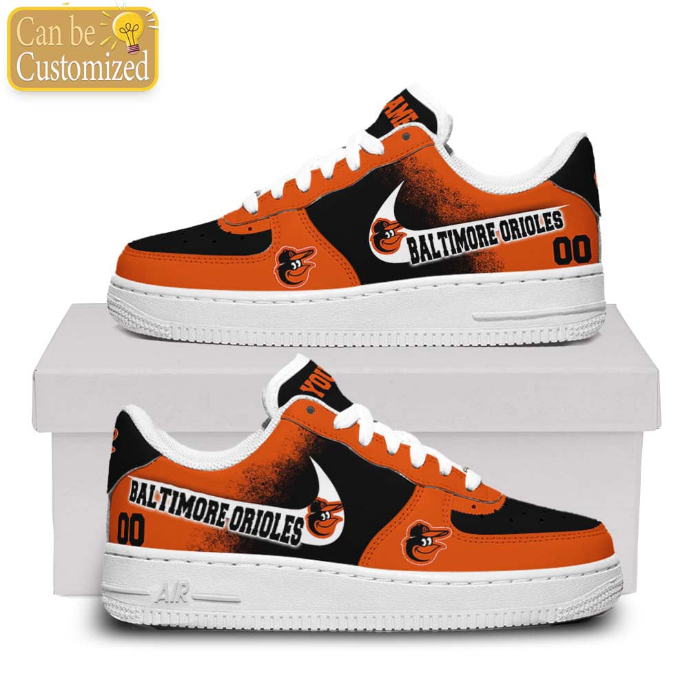 Baltimore Orioles Air Force One Shoes Custom Name And Number For Men Women