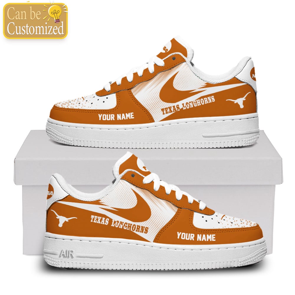Texas Longhorns Air Force One Shoes Custom Name For Men Women