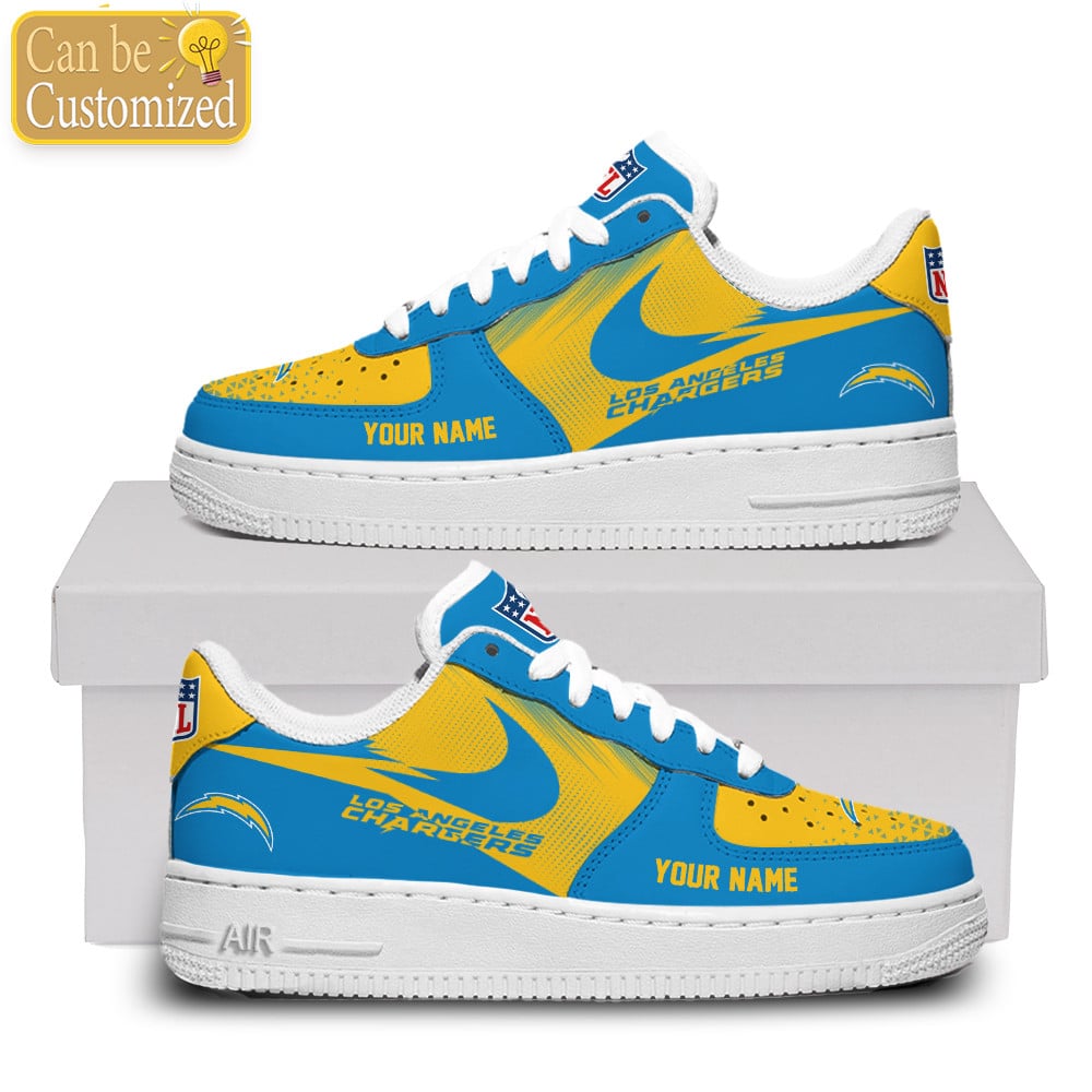 Los Angeles Chargers Custom Name Air Force One Shoes For Men Women