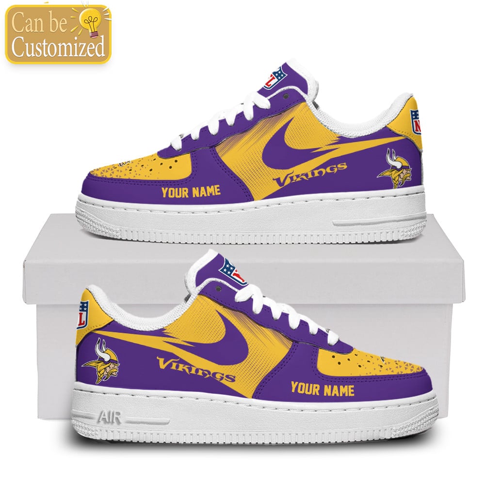 Minnesota Vikings Custom Name Air Force One Shoes For Men Women