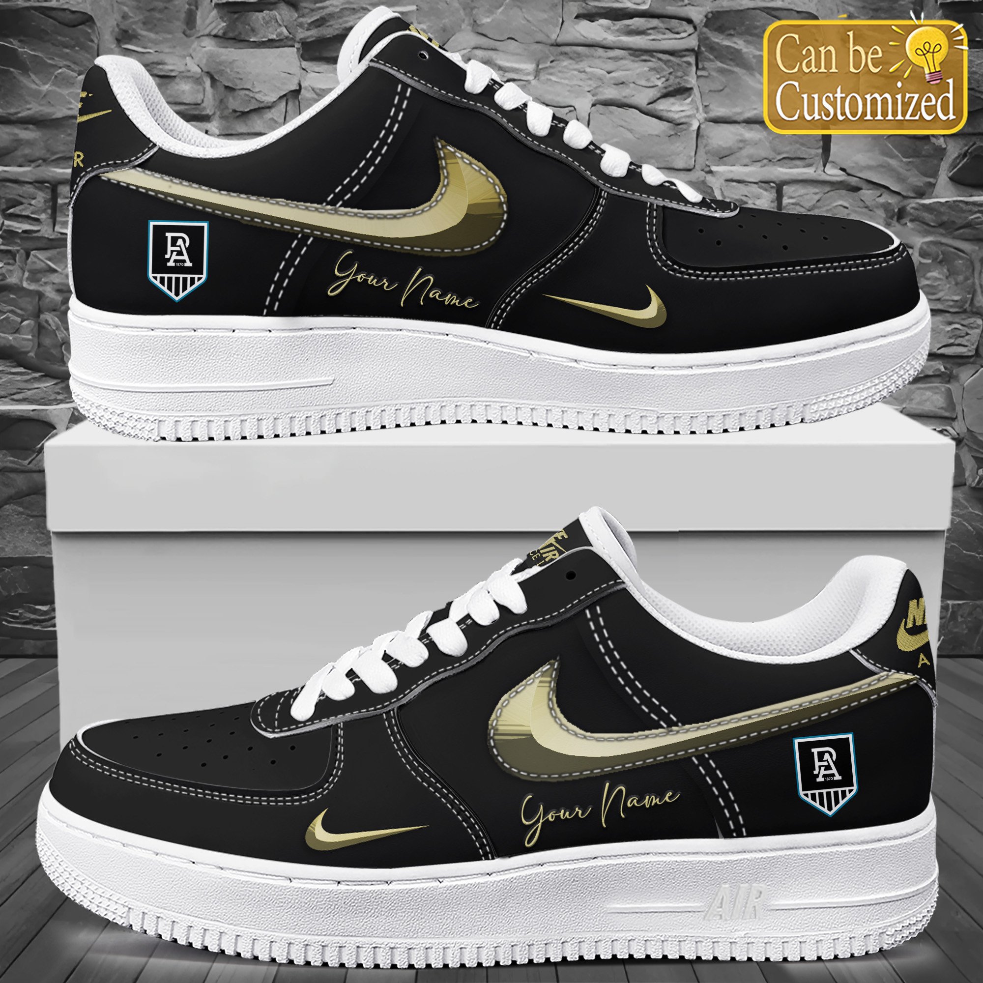 Port Adelaide Power Premium Air Force One Shoes C626 Personalized For Men Women