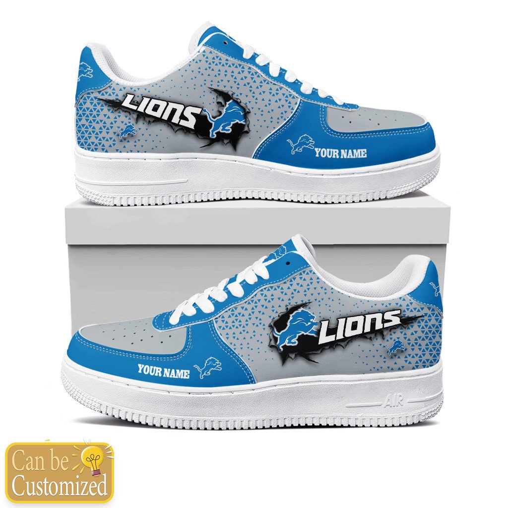 Detroit Lions Custom Name Air Force One Shoes For Men Women