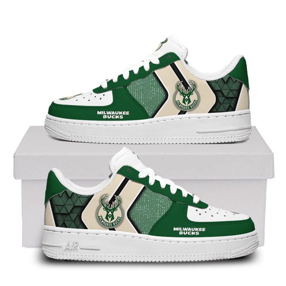 Milwaukee Bucks Custom Name Air Force One Shoes For Men Women