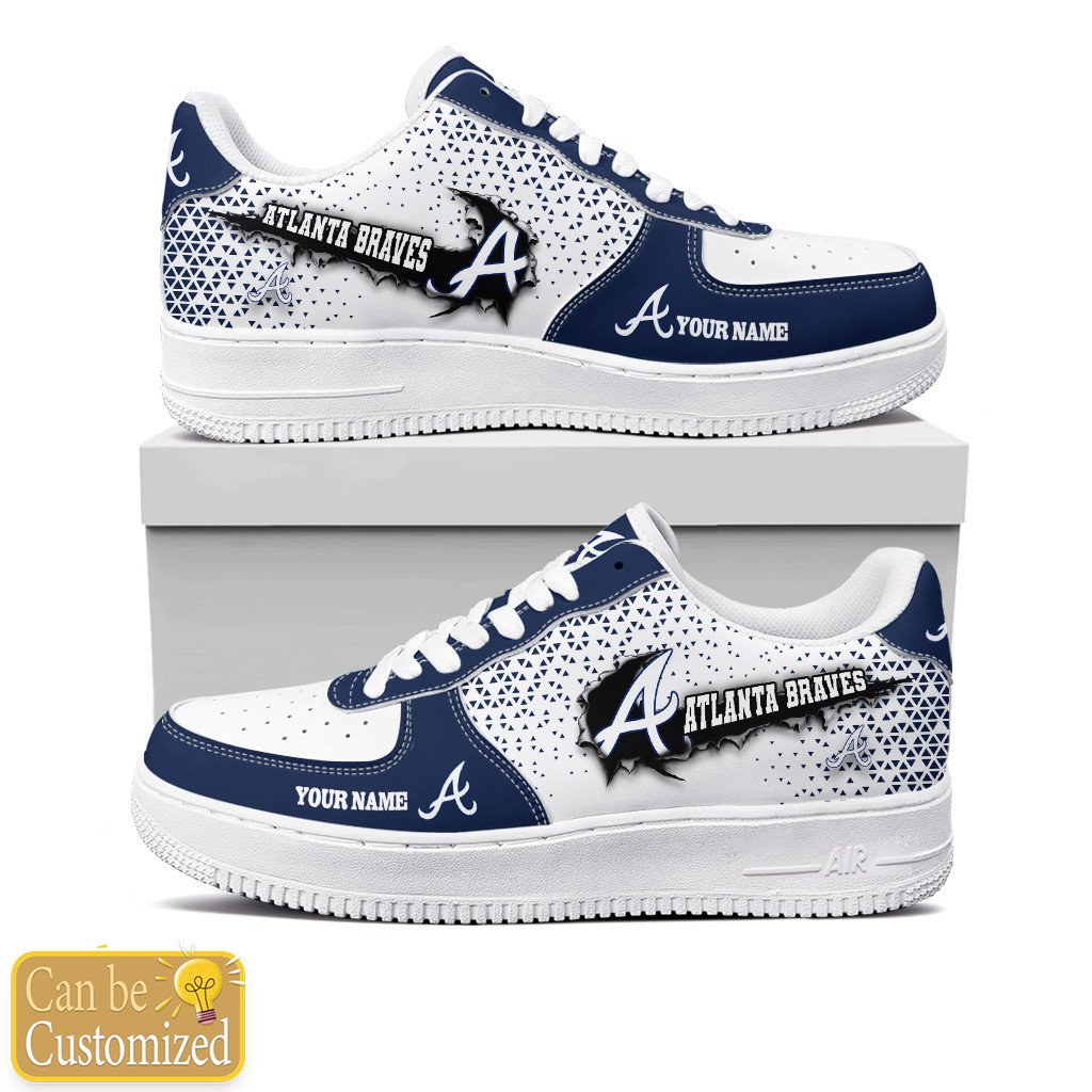 Atlanta Braves Custom Name Air Force One Shoes For Men Women