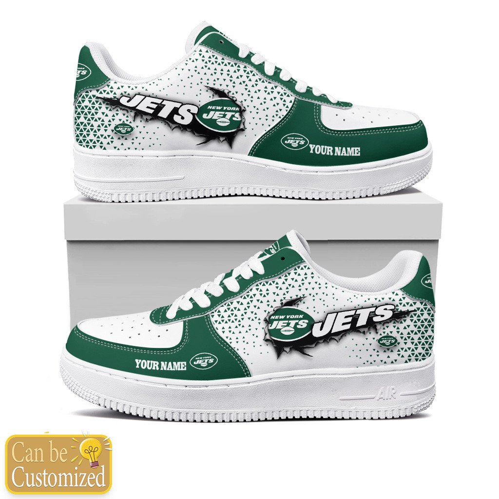 New York Jets Custom Name Air Force One Shoes For Men Women