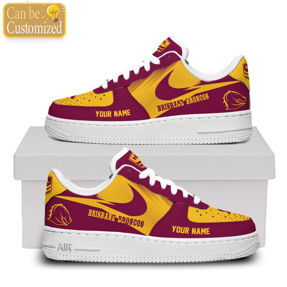 Brisbane Broncos Air Force One Shoes Custom Name For Men Women