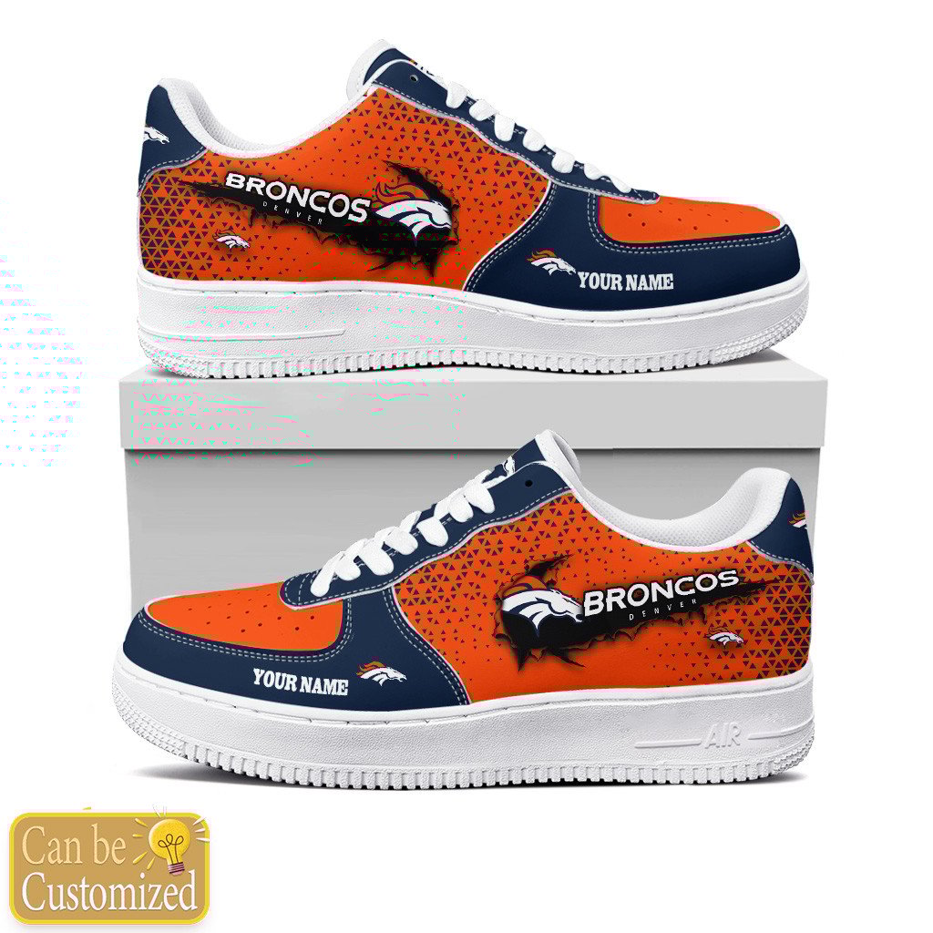 Denver Broncos Custom Name Air Force One Shoes For Men Women