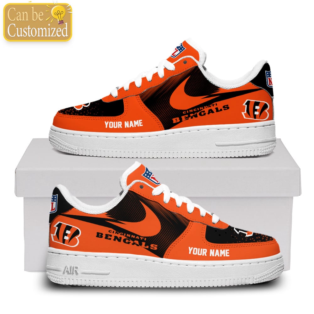 Cincinnati Bengals Custom Name Air Force One Shoes For Men Women