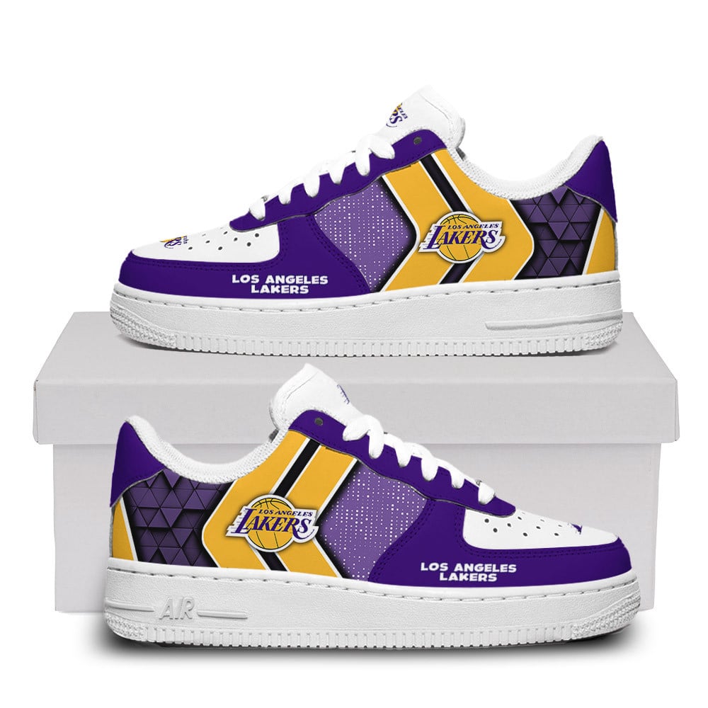 Los Angeles Lakers Custom Name Air Force One Shoes For Men Women