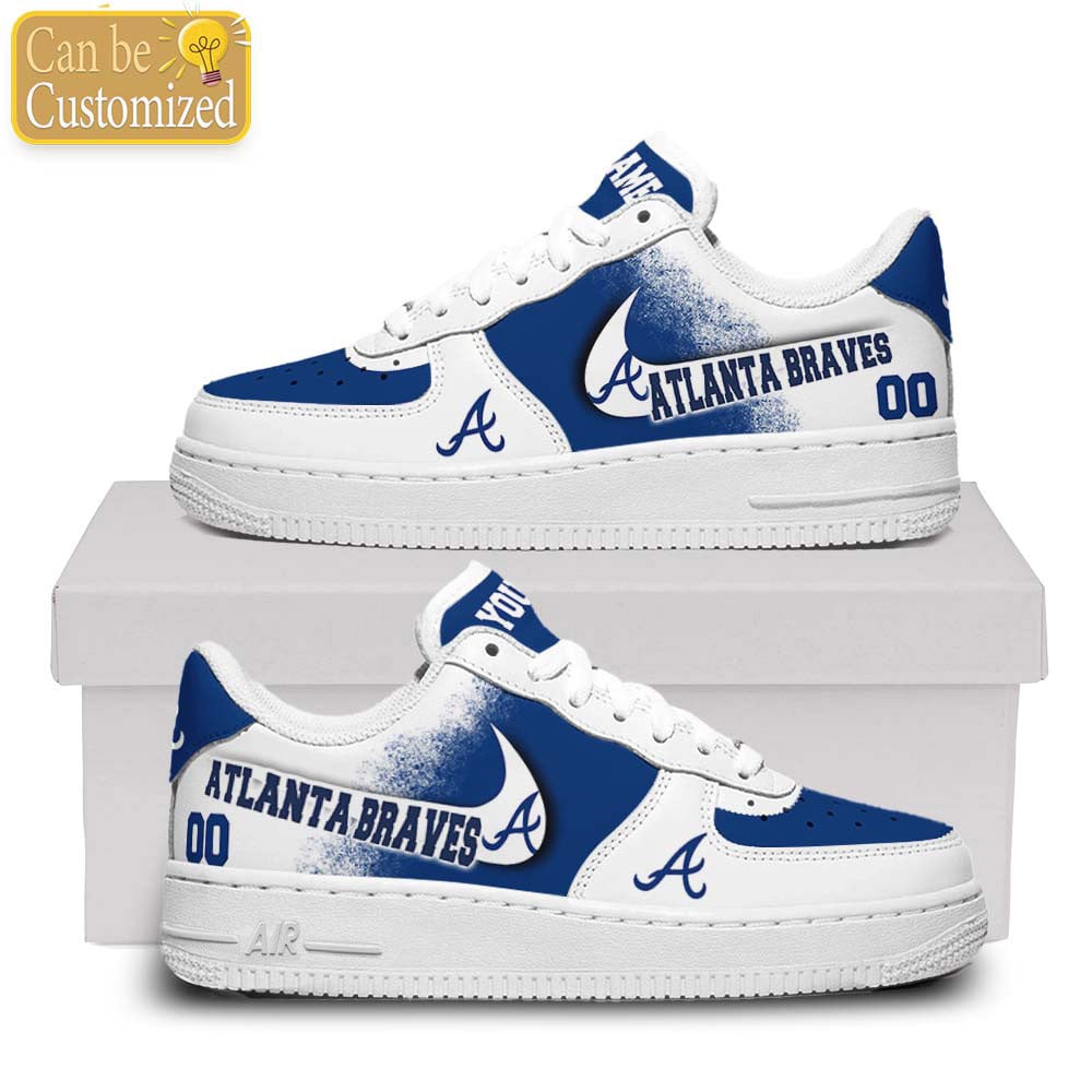 Atlanta Braves Air Force One Shoes Custom Name And Number For Men Women