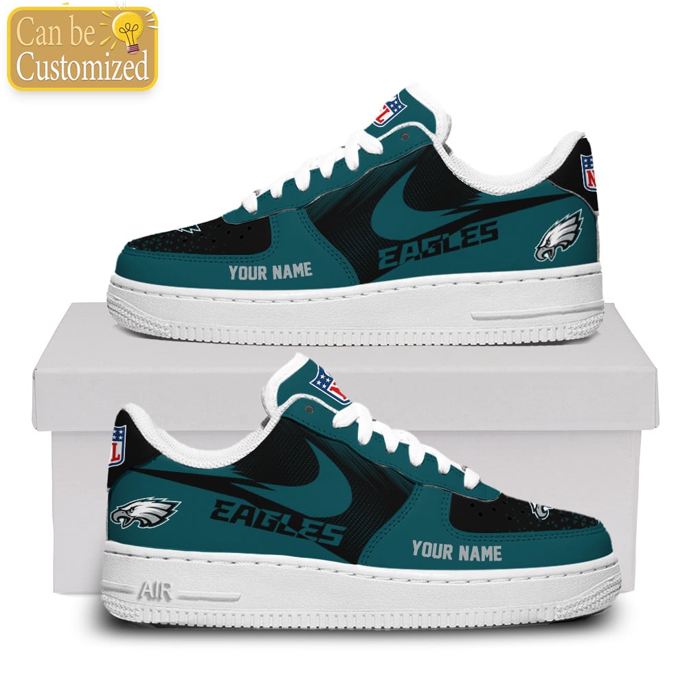 Philadelphia Eagles Custom Name Air Force One Shoes For Men Women