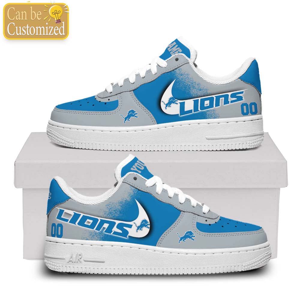 Detroit Lions Air Force One Shoes Custom Name And Number For Men Women