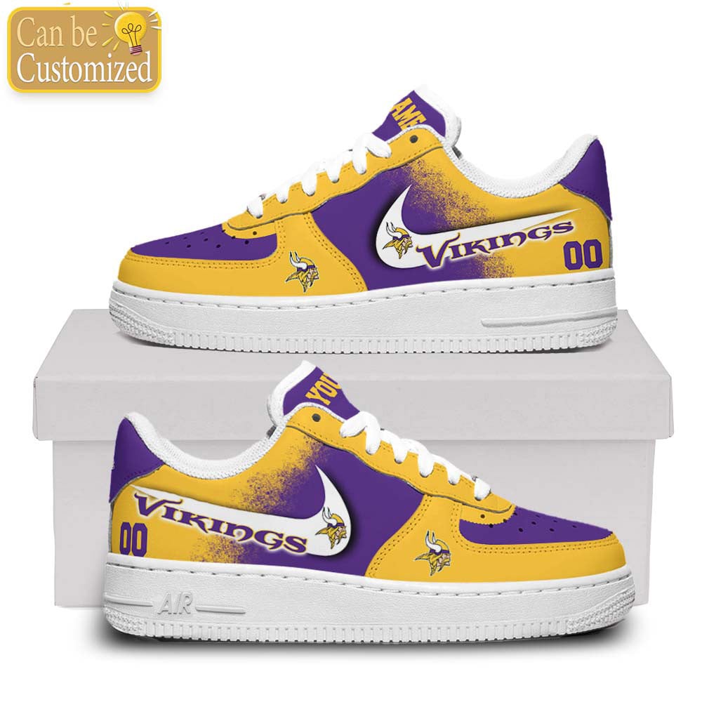 Minnesota Vikings Air Force One Shoes Custom Name And Number For Men Women
