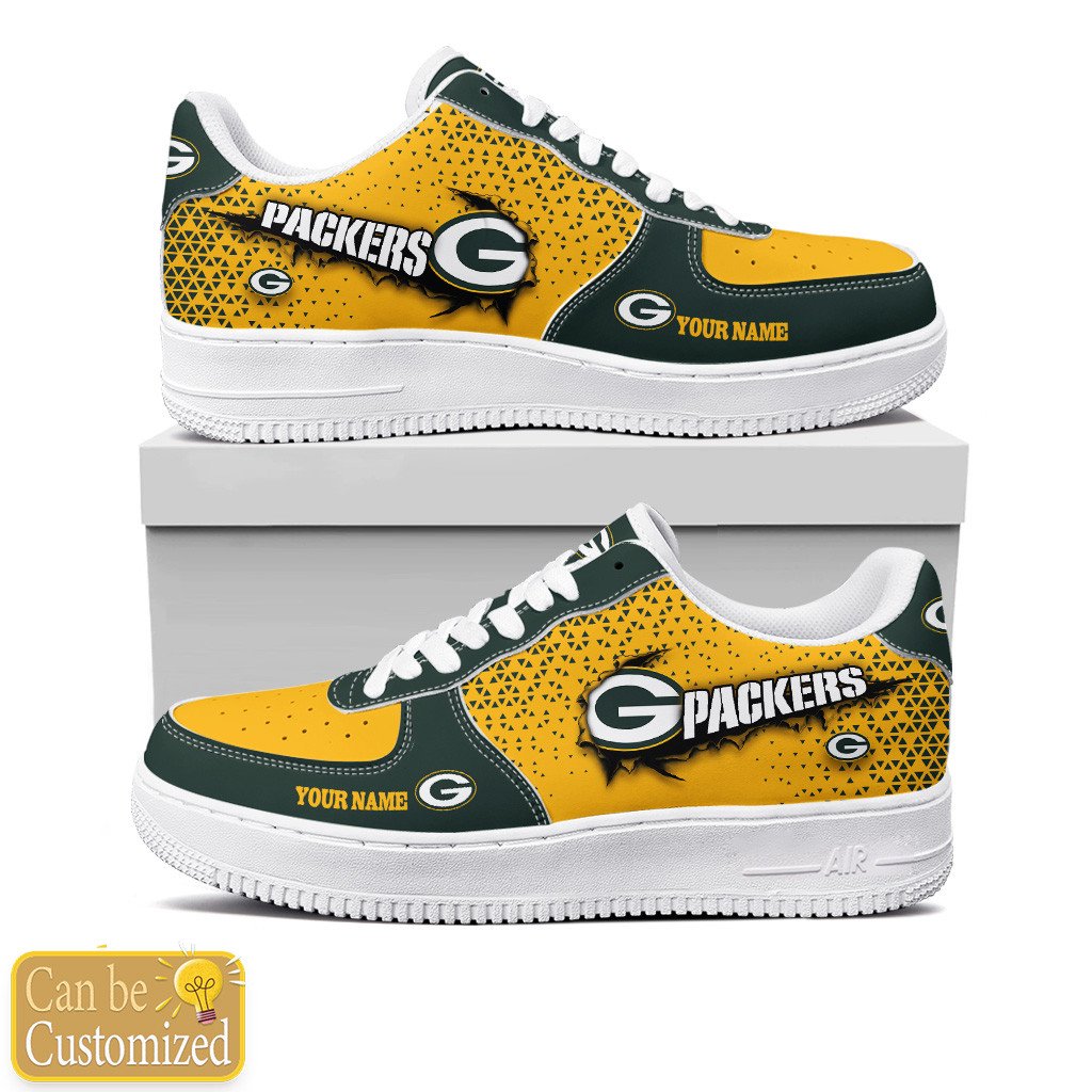 Green Bay Packers Custom Name Air Force One Shoes Sneaker Af1 Shoes For Men Women