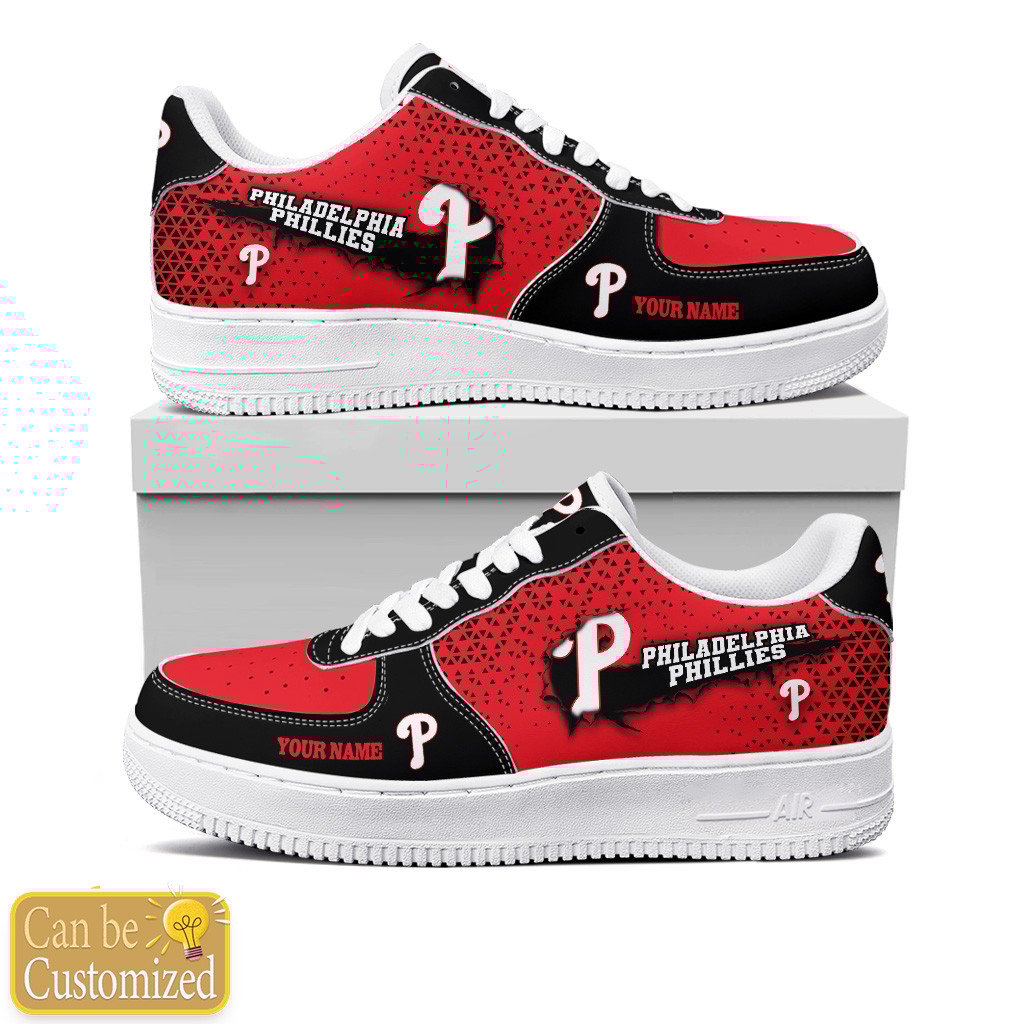 Philadelphia Phillies Custom Name Air Force One Shoes For Men Women