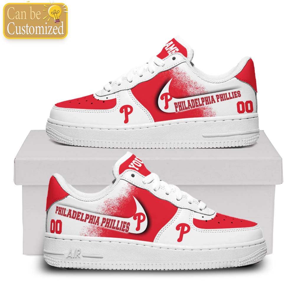 Philadelphia Phillies Air Force One Shoes Custom Name And Number For Men Women