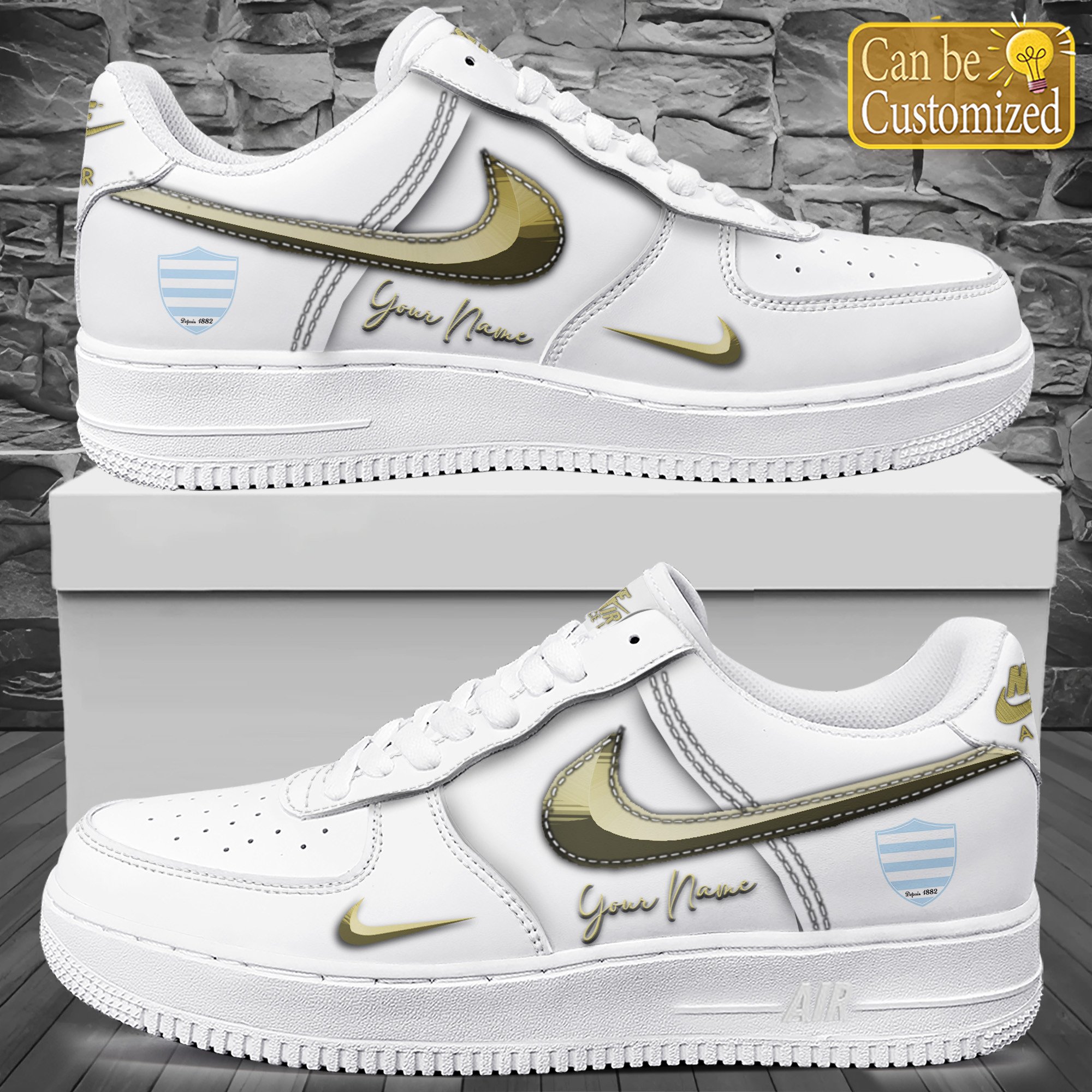Racing 92 Chaussures Premium Air Force One C626 Personnalises For Men Women