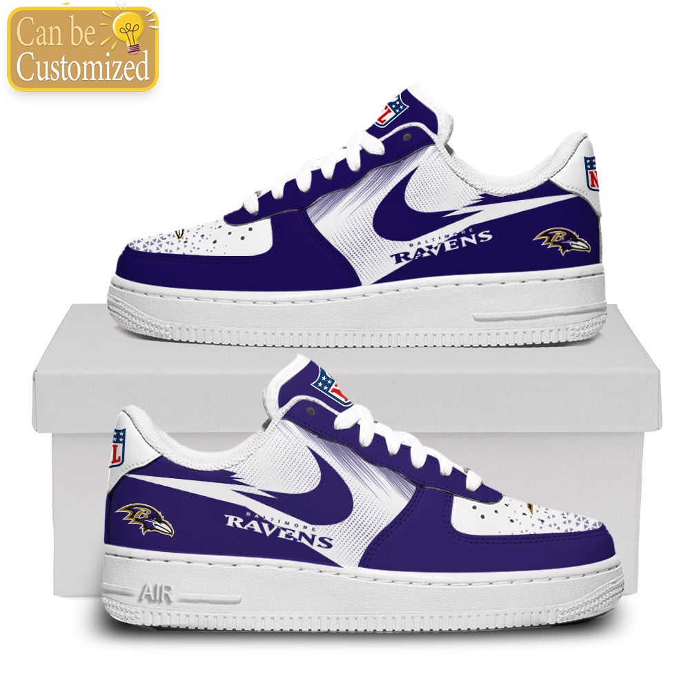 Baltimore Ravens Custom Name Air Force One Shoes For Men Women