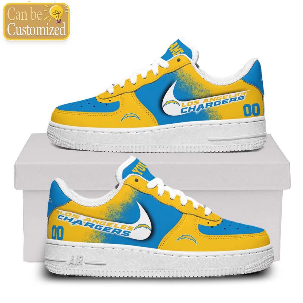 Los Angeles Chargers Air Force One Shoes Custom Name And Number For Men Women