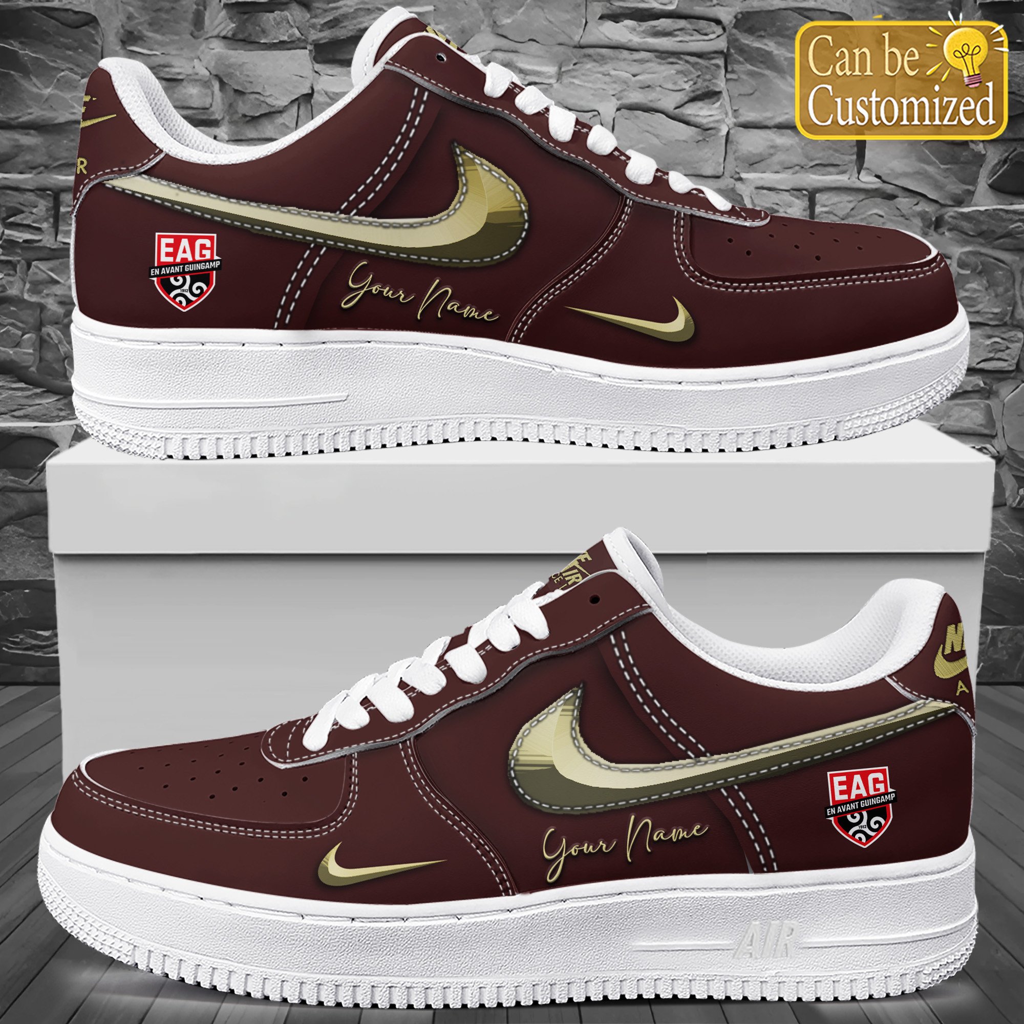 En Avant De Guingamp Chaussures Premium Air Force One C626 Personnalises For Men Women