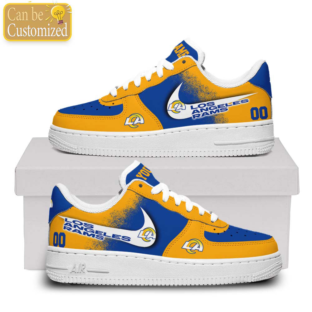 Los Angeles Rams Air Force One Shoes Custom Name And Number For Men Women