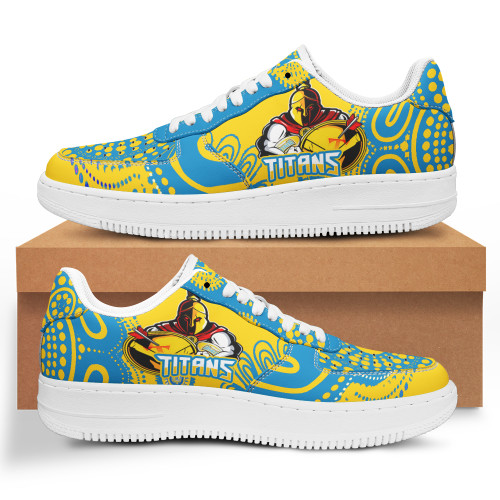 Gold Coast Titans Low Top Sneakers Air Force 1 - Titans Mascot With Art And Ball Low Top Sneakers For Men Women