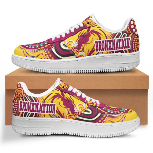 Brisbane Broncos Custom Low Top Sneakers Air Force 1 - Indigenous Bronxnation Sport Low Top Sneakers Air Force 1 For Men Women