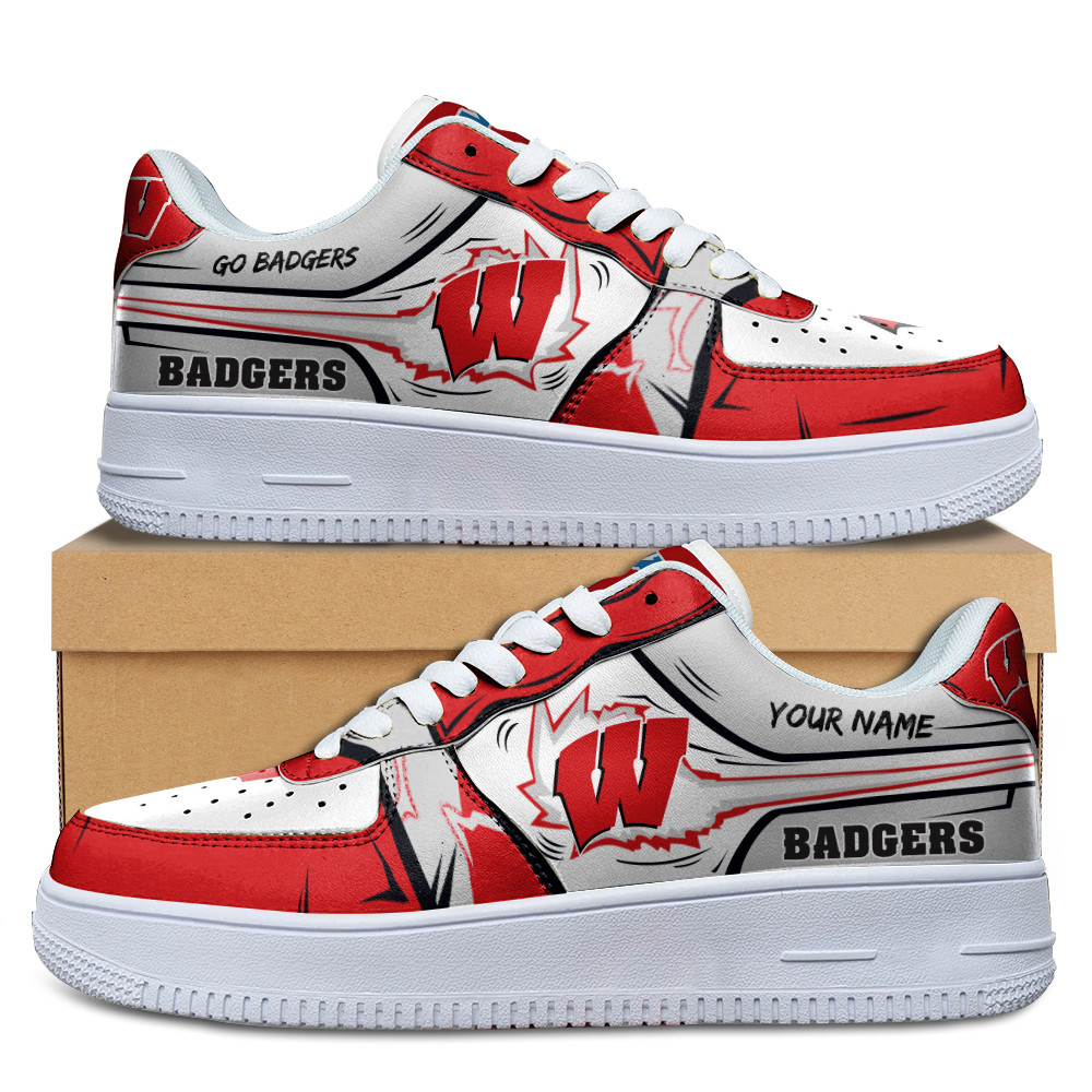 Wisconsin Badgers Air Low-Top Af1 Sneakers Shoes For Men And Women 1