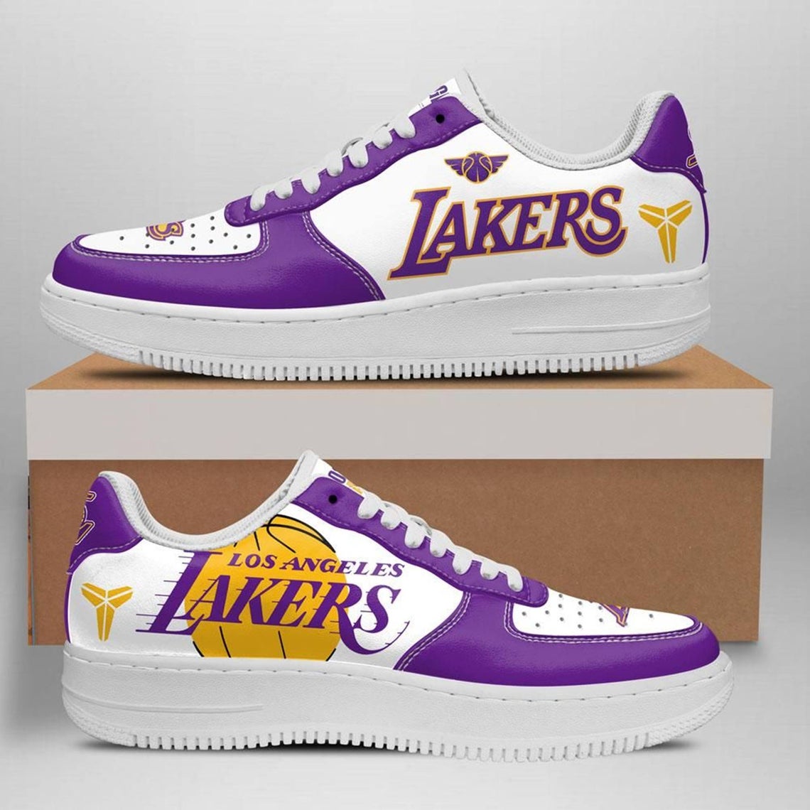 Los Angeles Laker Nike Air Force 1 Shoes For Men Women