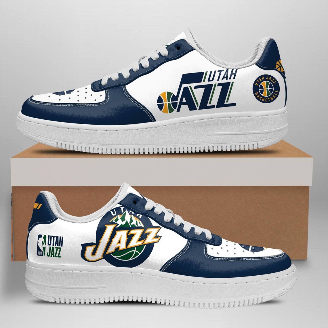 Utah Jazz Custom Nike Air Force 1 Shoes For Men Women
