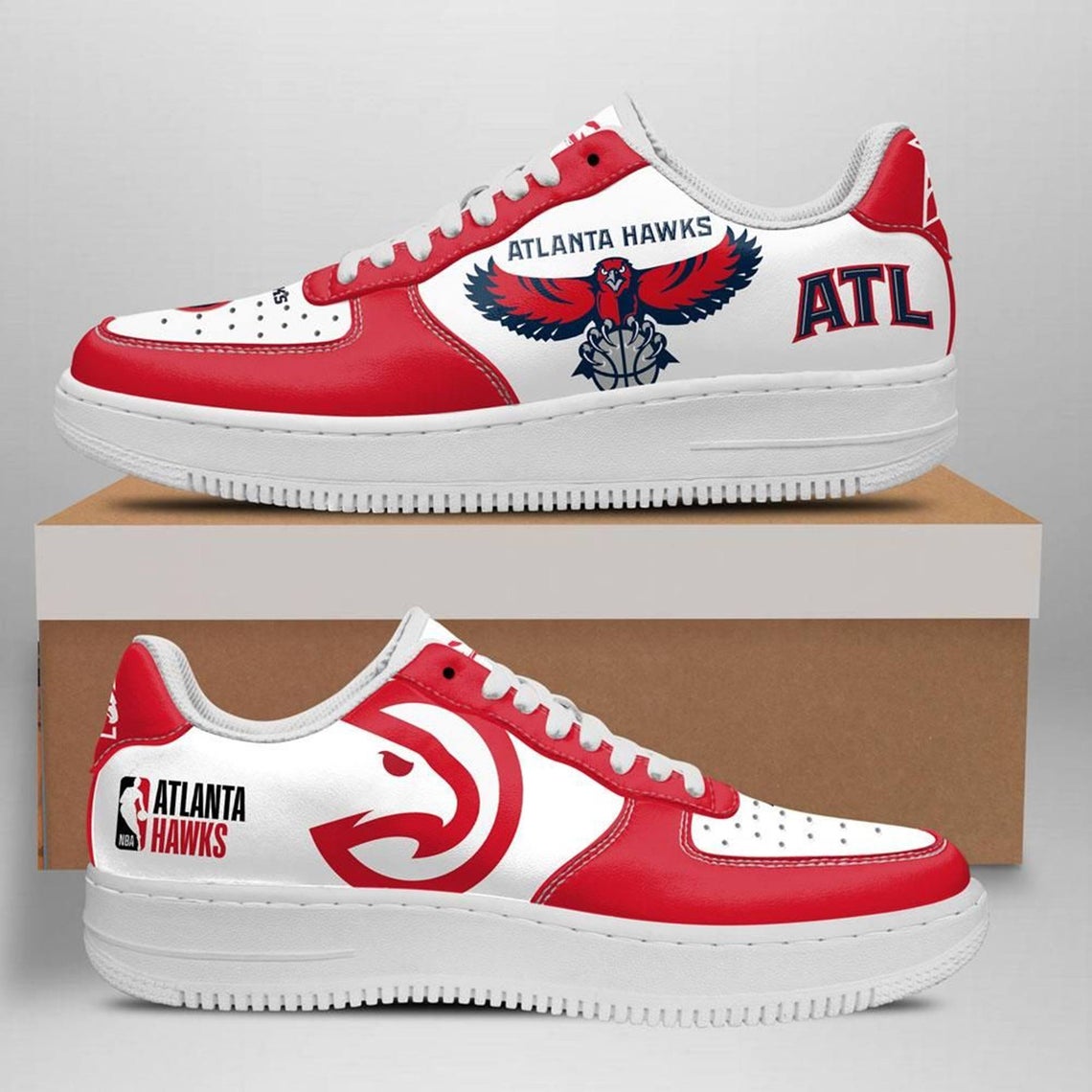 Atlanta Hawks Basketball Team Nike Air Force 1 Shoes For Men Women