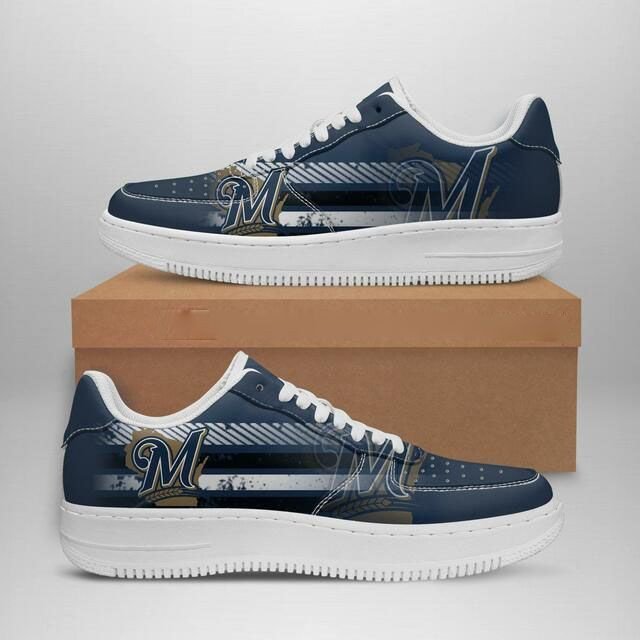 Milwaukee Brewers Mlb Air Force 1 Baseball Human Race Sneakers For Men Women