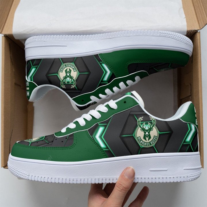 Milwaukee Bucks Nba Air Force 1 Basketball Sneakers For Men Women