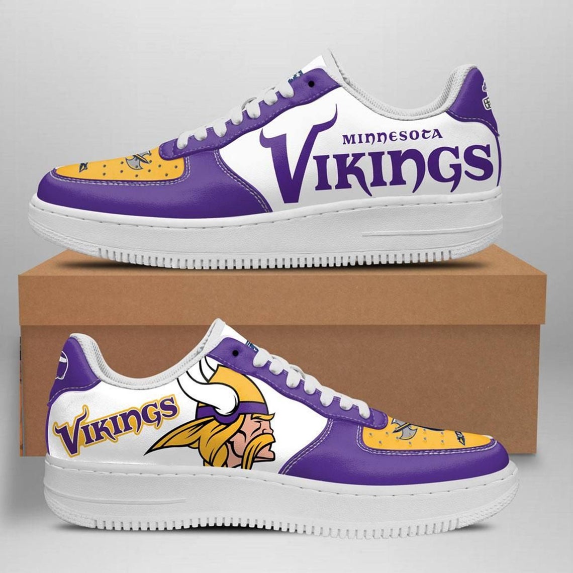 Minnesota Vikings Football Team Naf Shoes For Men Women