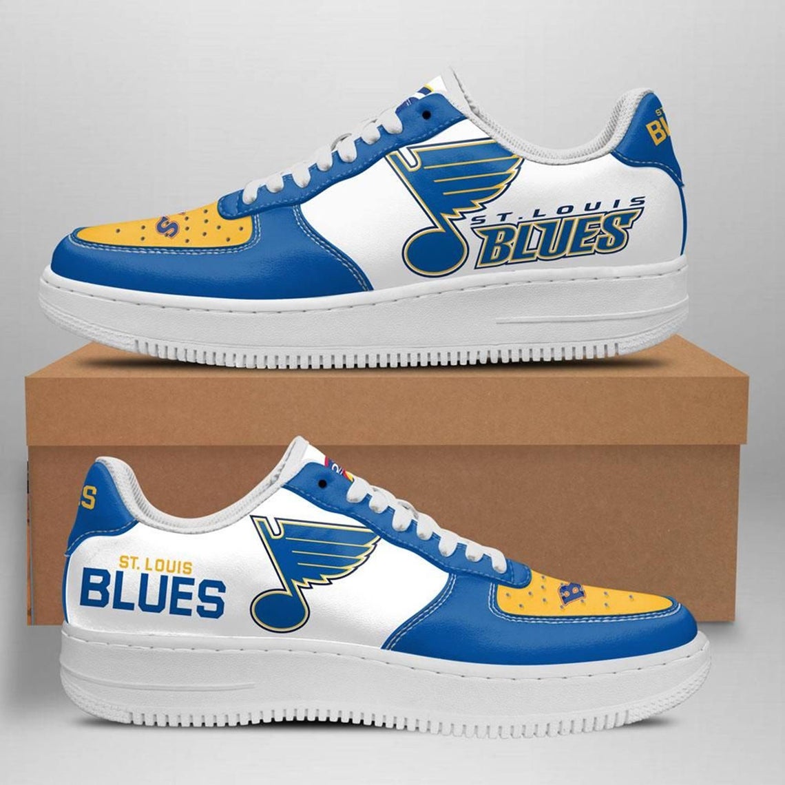 St. Louis Blues Custom Nike Air Force 1 Shoes For Men Women