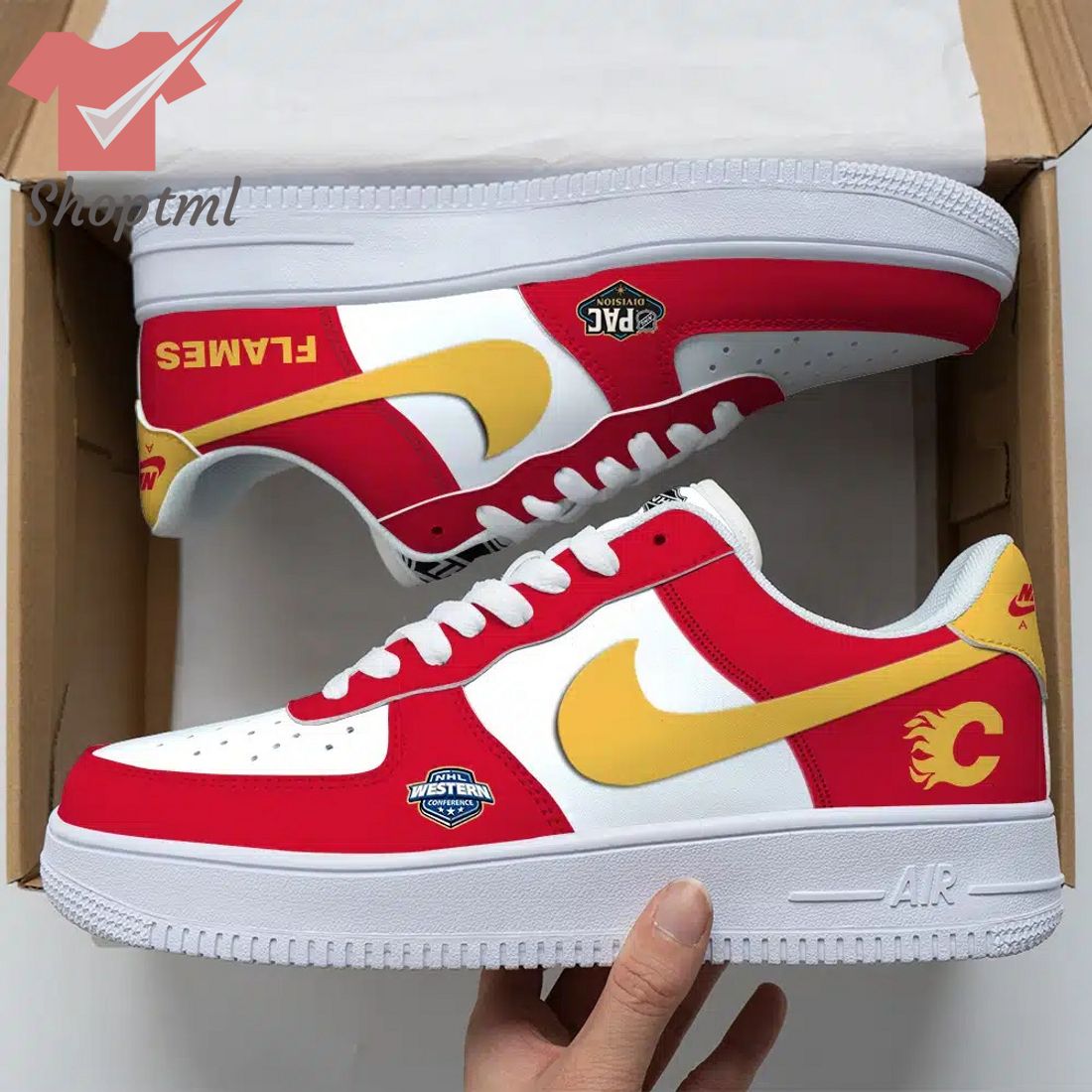 Calgary Flames Nhl Air Force Custom Nike Air Force Sneaker For Men Women