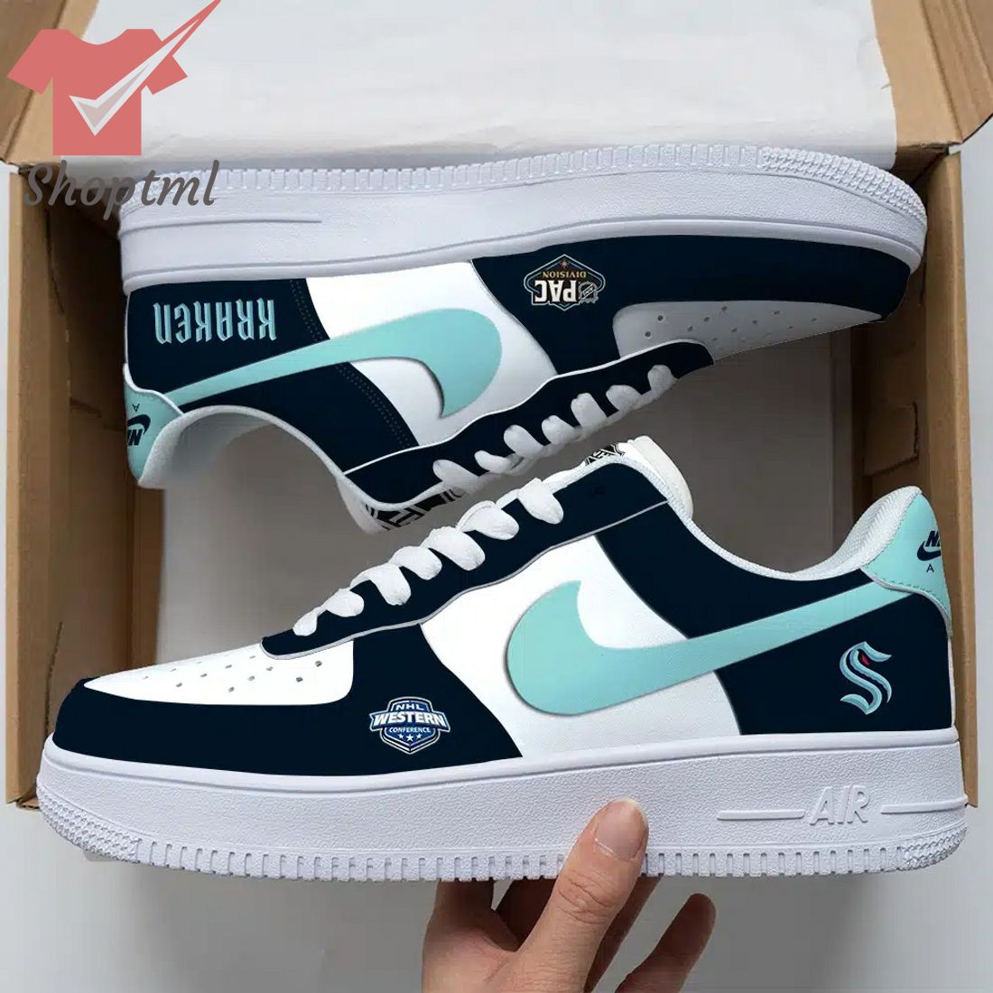Seattle Kraken Nhl Air Force Custom Nike Air Force Sneaker For Men Women