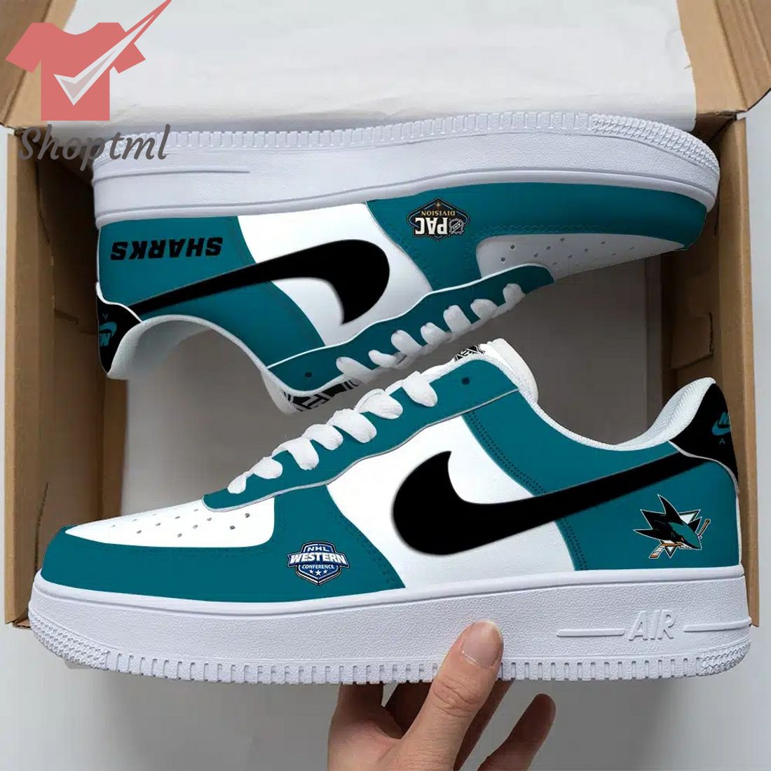 San Jose Sharks Nhl Air Force Custom Nike Air Force Sneaker For Men Women