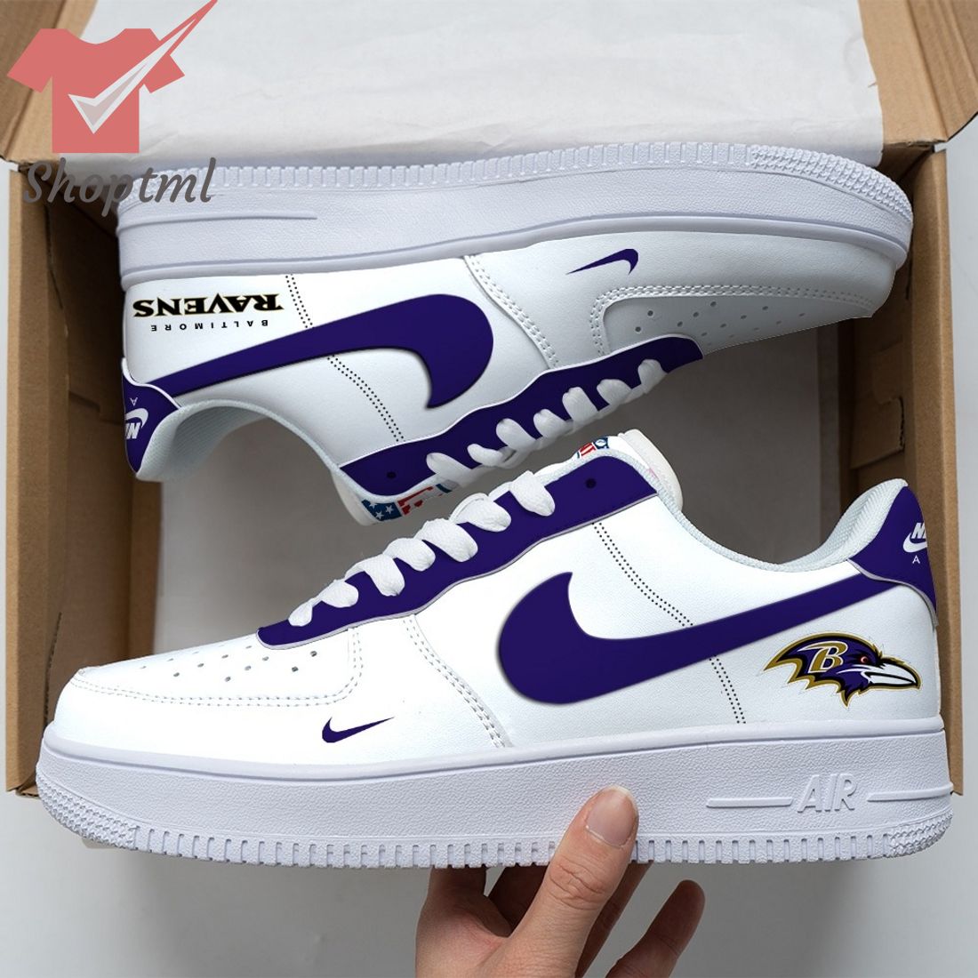 Baltimore Ravens Nfl Air Force Custom Nike Air Force Sneaker For Men Women