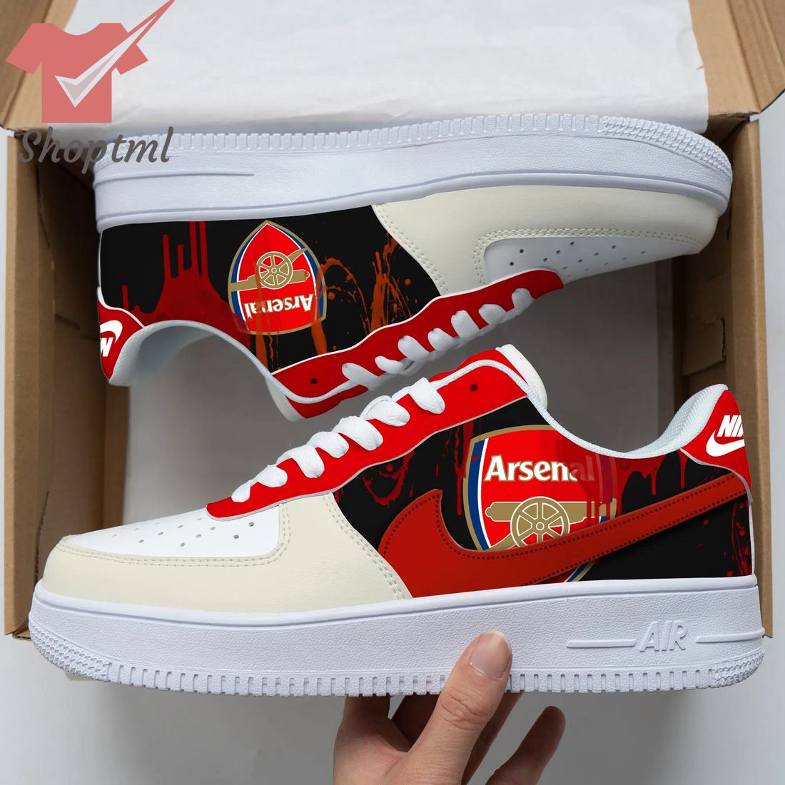 Arsenal Air Force Custom Nike Air Force Sneaker For Men Women